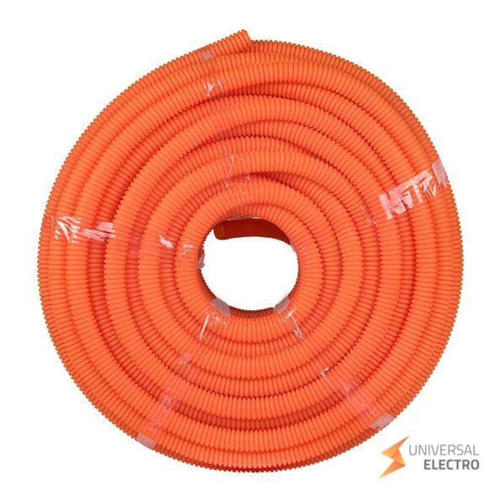 Труба гофр, ПНД с протяжкой d25 мм (75 м) оранжевая EKF-Plast