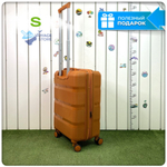 Маленький чемодан Mironpan 95, Оранжевый, S с расширителем