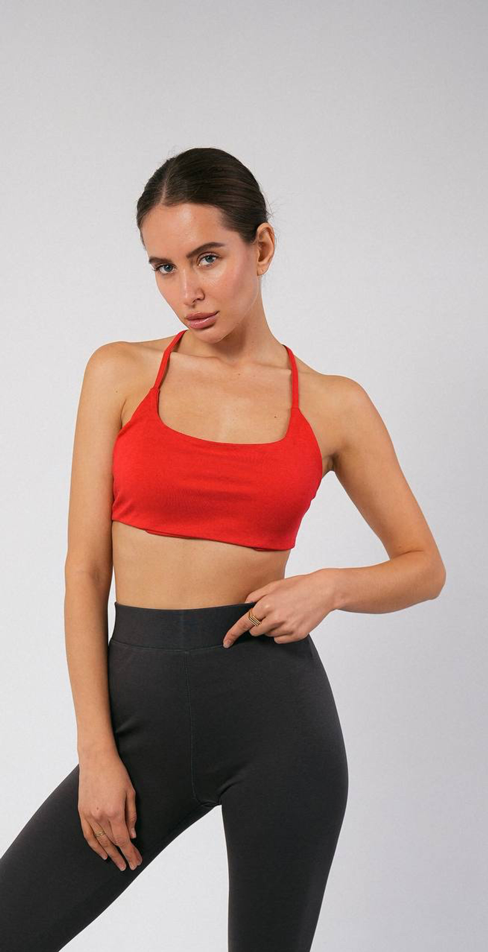 Топ трикотажный двойной с открытой спиной