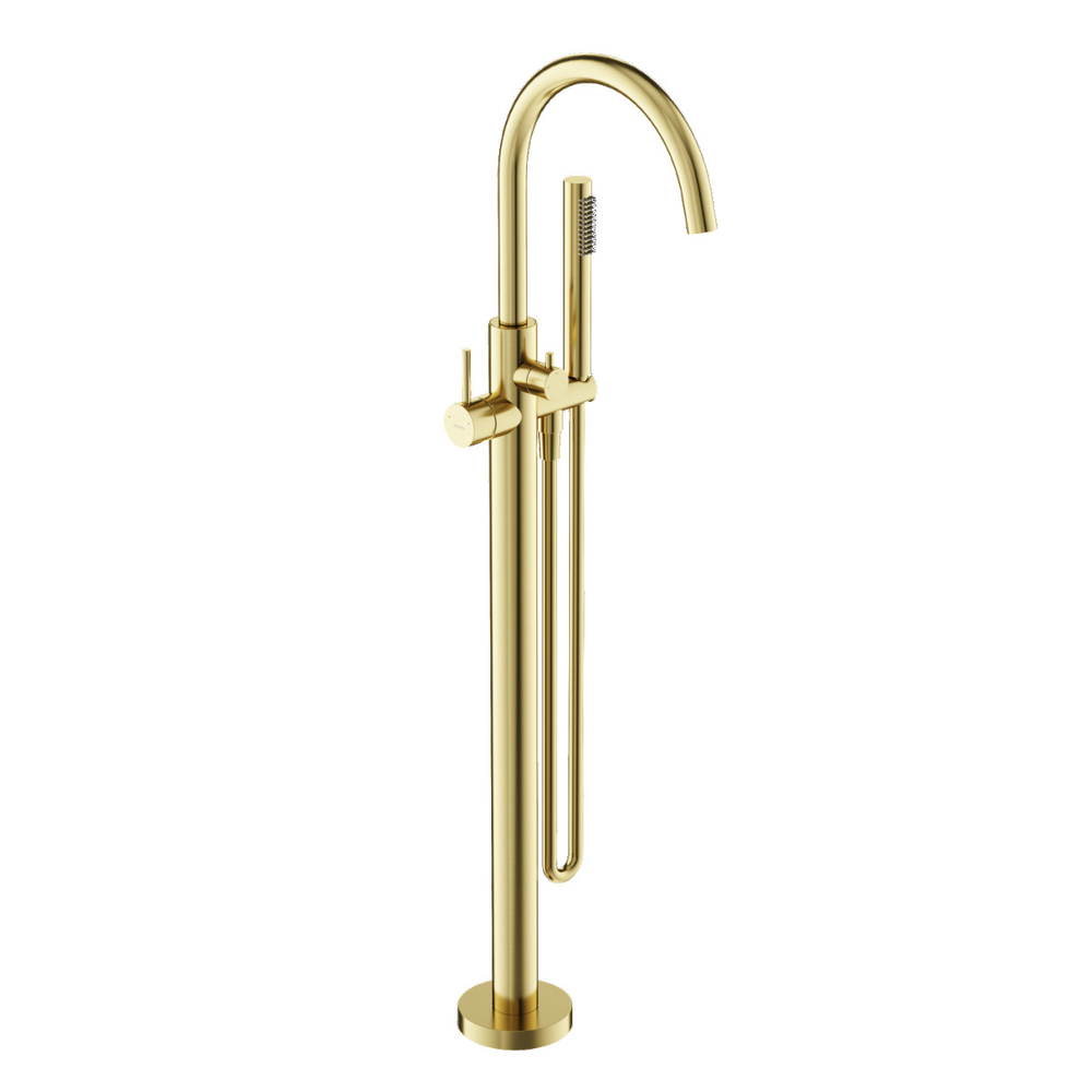 Смеситель для ванны напольный Sancos Etna, брашированное золото, PVD покрытие, арт. SC9009BG