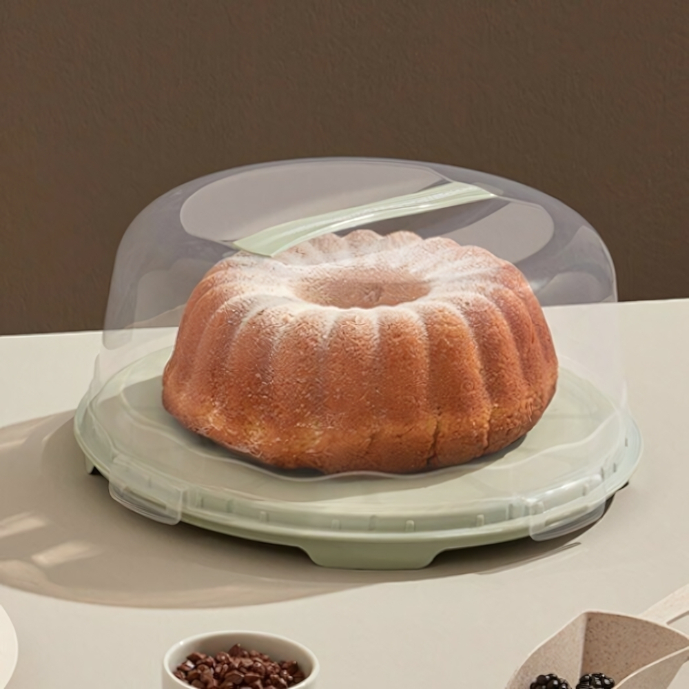 Тортница круглая цвет ментол