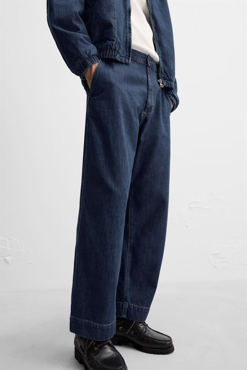 ZARA ДЖИНСЫ WIDE LEG, СИНИЙ