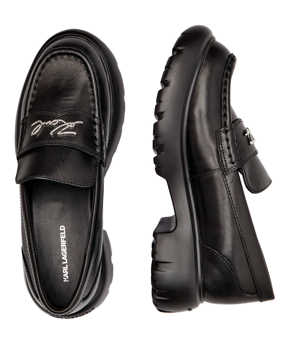 Кожаные лоферы Karl Lagerfeld - черный(KL42111)