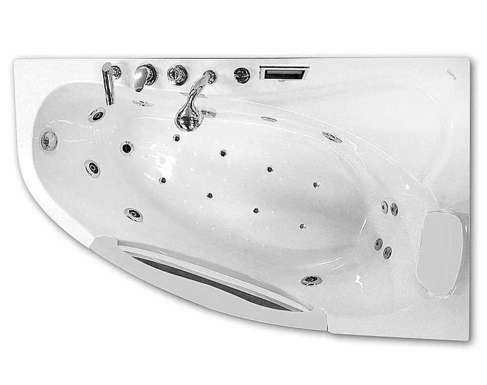 Ванна акриловая Gemy Glass Panel G9046-II K 171х100 белая с гидромассажем