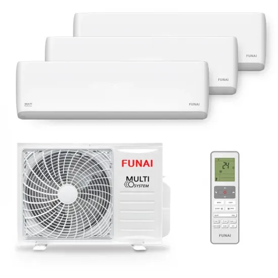 Мультисплит система на 3 комнаты Funai RAMI-SM25HP.D04/S x 3 / RAMI-3OR70HP.D06/U