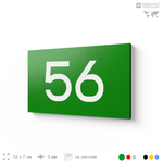 Табличка с номером 56 на дверь квартиры, для офиса, кабинета, аудитории, склада, зеленая 120х70 мм, Айдентика Технолоджи