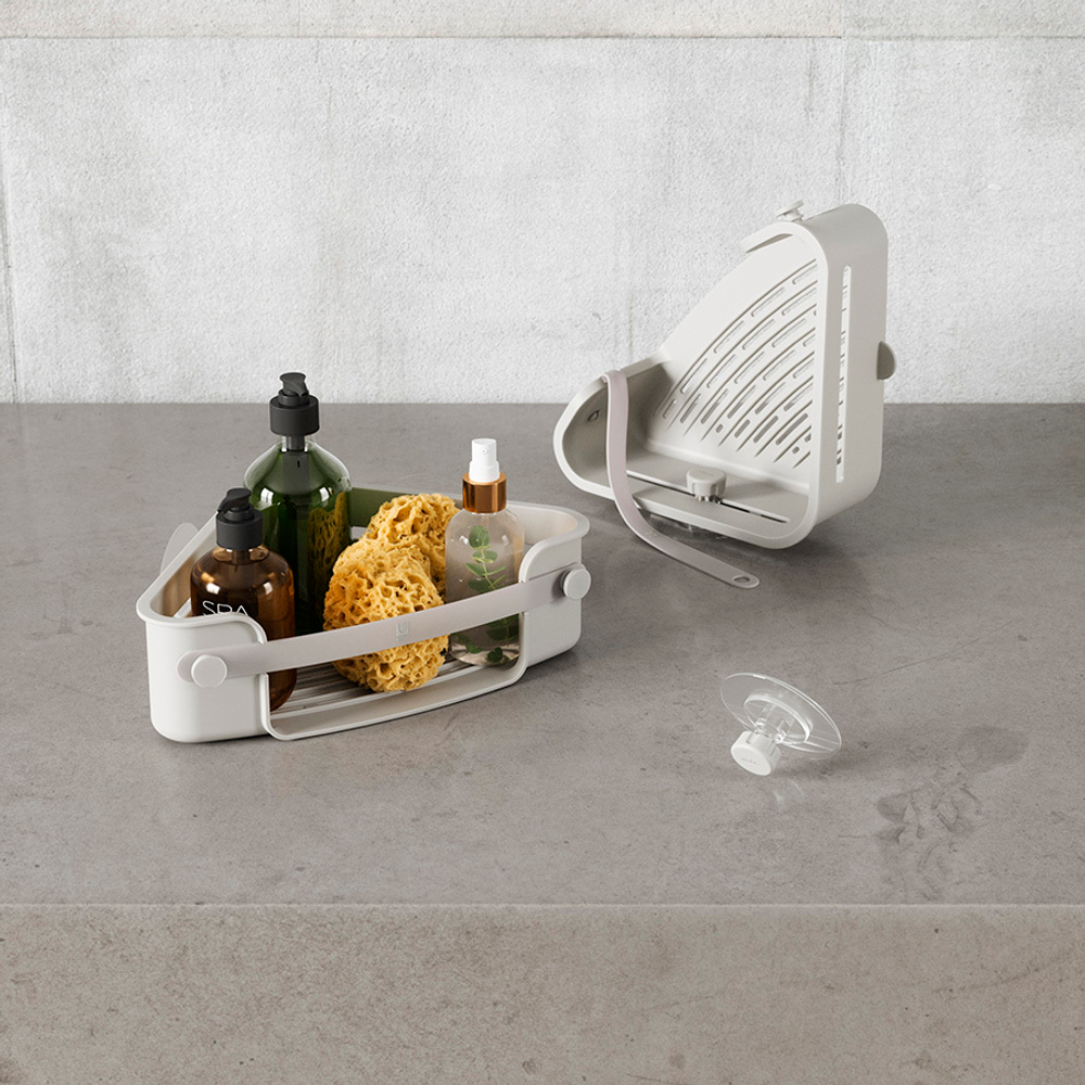 Органайзер для душа угловой flex adhesive, серый