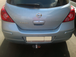 Фаркоп AvtoS NS 23 для Nissan TIIDA 2007-2014(паспорт и сертификат в комплекте)(без электрики)