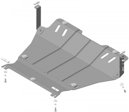 Усиленная защита Motodor картера двигателя, кпп. 2 мм, сталь. для Mazda 2 2008-2014 арт.01132