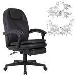 Кресло офисное CH-868N-BF, синхромеханизм, подставка для ног, экокожа, черное, 2018358