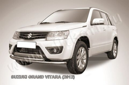 Защита переднего бампера (нержавейка) Suzuki Grand Vitara (2012-2015) d57+d57
