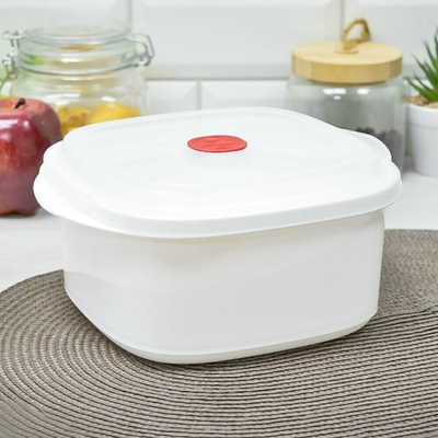 Емкость для СВЧ 2,5л "Bergamo" с клапаном (белый)