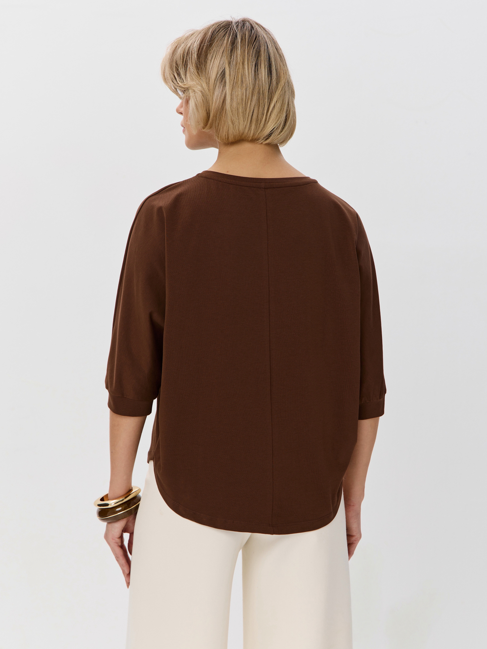 Свободная футболка летучая мышь с рукавом 3/4