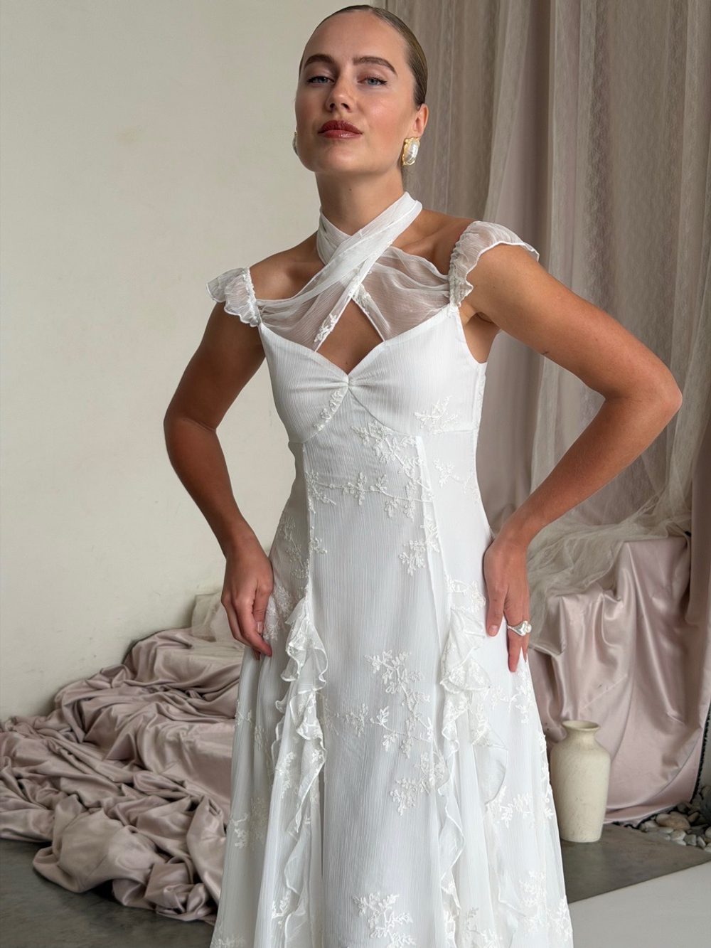 Сарафан Swan молочный