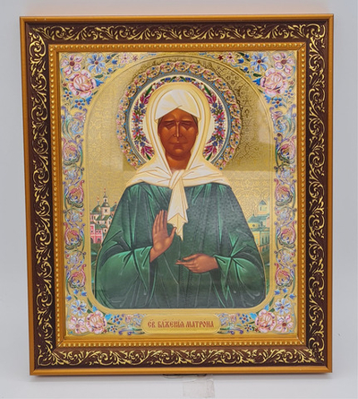 Икона баг.15*18 кон. Матрона Моск цв/ор/зол/ф(БоГ) 10681480