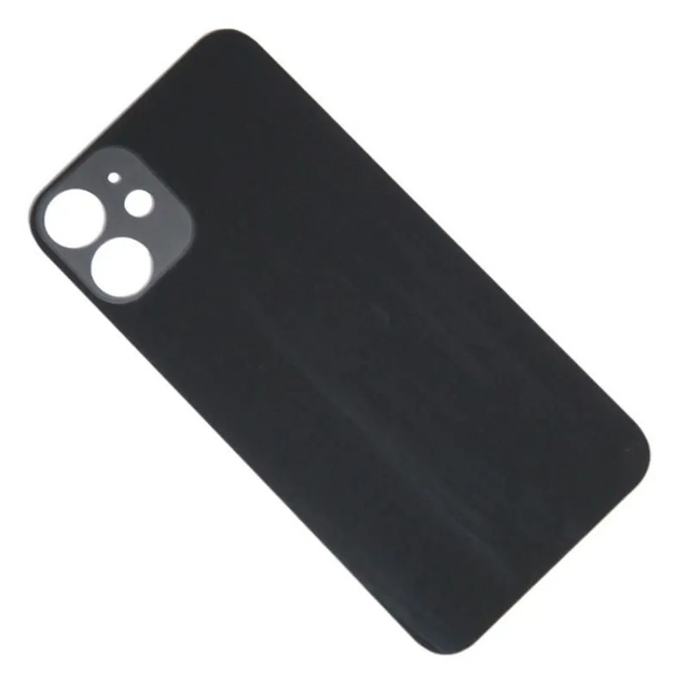 Задняя крышка для Apple iPhone 12 mini Черный (стекло, широкий вырез под камеру)