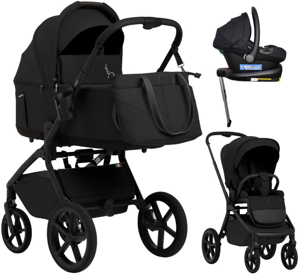 Коляска 4 в 1 Sweet Baby SBL Orso New + автокресло Elegante Plus с базой i-Size ISOFIX DK780 New Black
