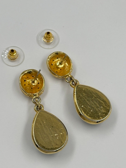 Серьги с чёрными вставками и кристаллами