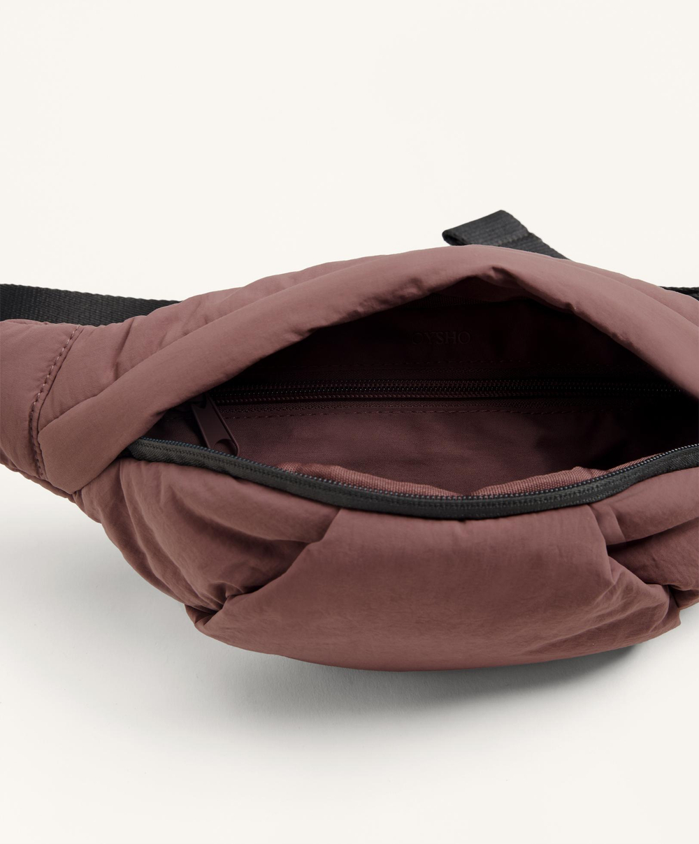 OYSHO Водонепроницаемая нейлоновая поясная сумка, цвет мальвы