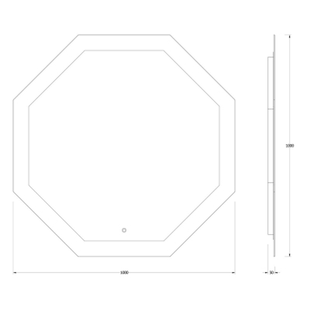 Зеркало Evoform с LED-подсветкой 32 W 100х100 см Сенсорный выключатель Нейтральный белый свет