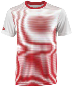 Футболка для мальчика теннисная Wilson Team Striped Crew - wilson red/white