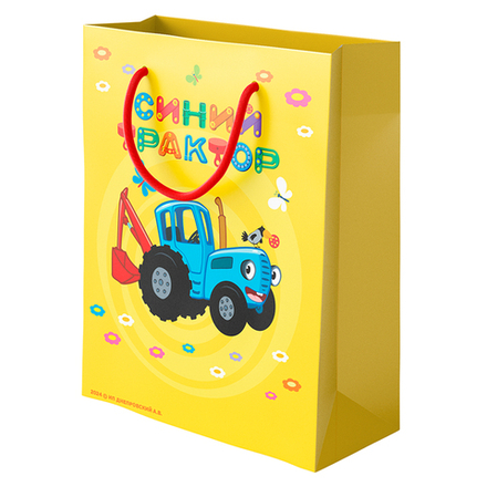 Пакет подарочный, Синий трактор, 23*18*10 см, 1 шт.