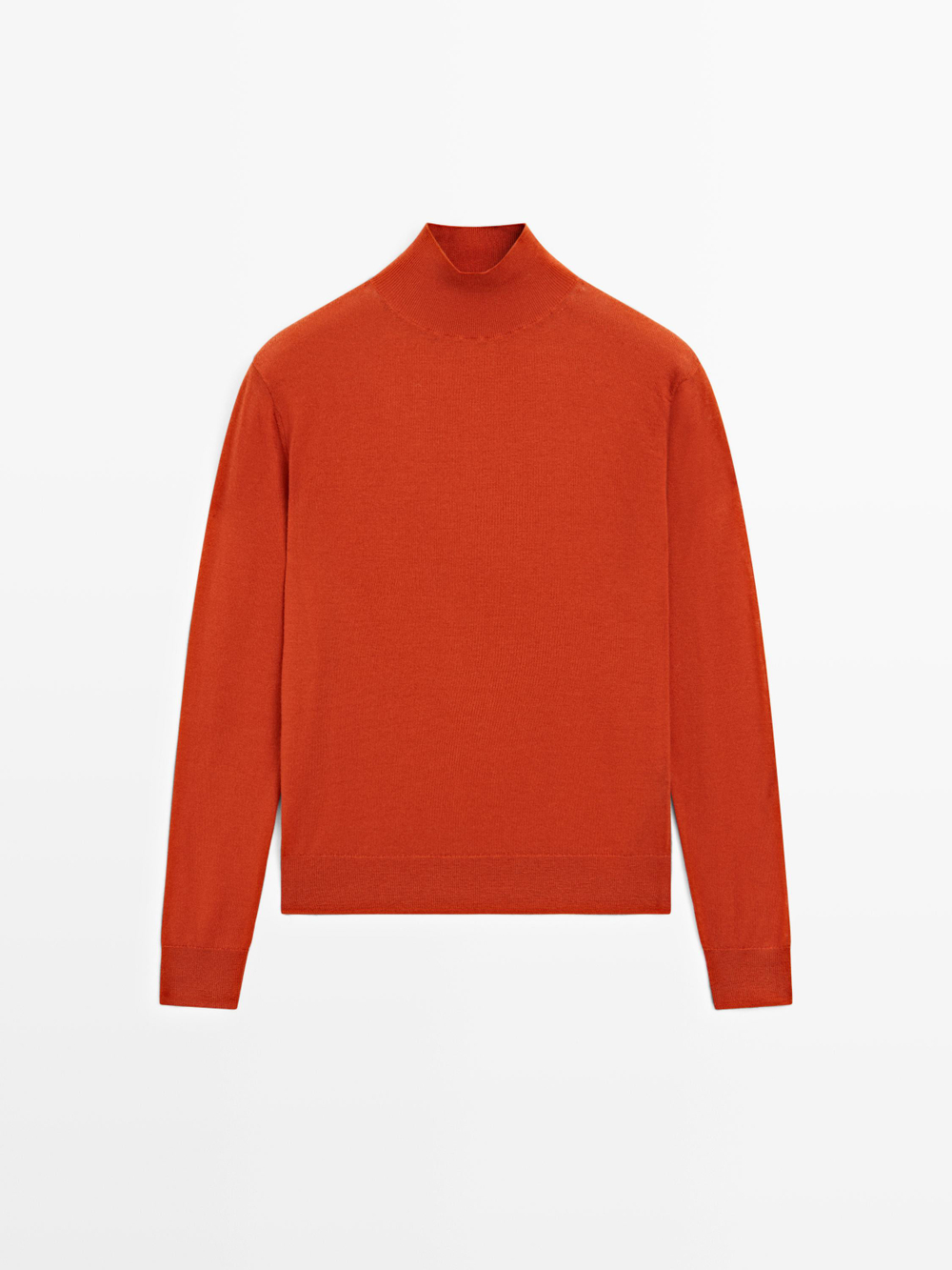 Massimo Dutti Шерстяной свитер с высоким воротником, жженый