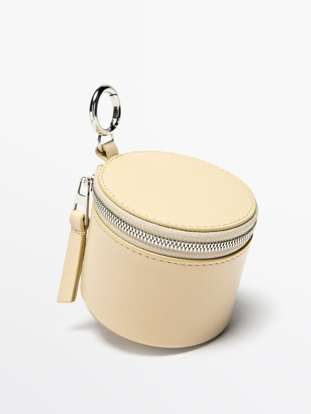 Massimo Dutti Мини-сумка круглая из кожи наппа, ванильный