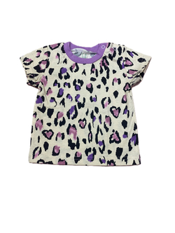 Футболка на девочку из кулирки (100% хлопок) на кнопках на плече на рост 68 см