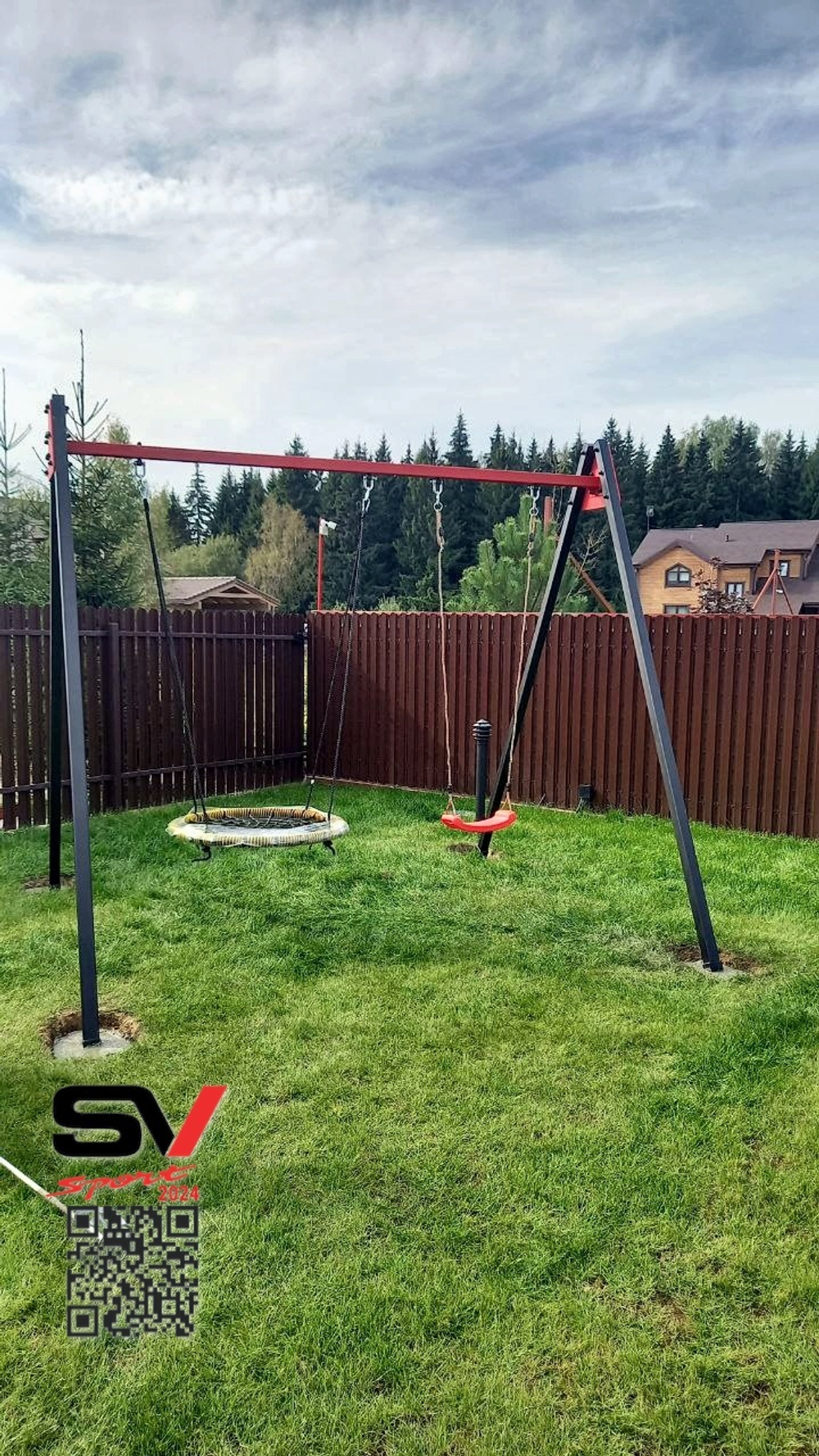 Монтаж уличных качелей Sv Sport