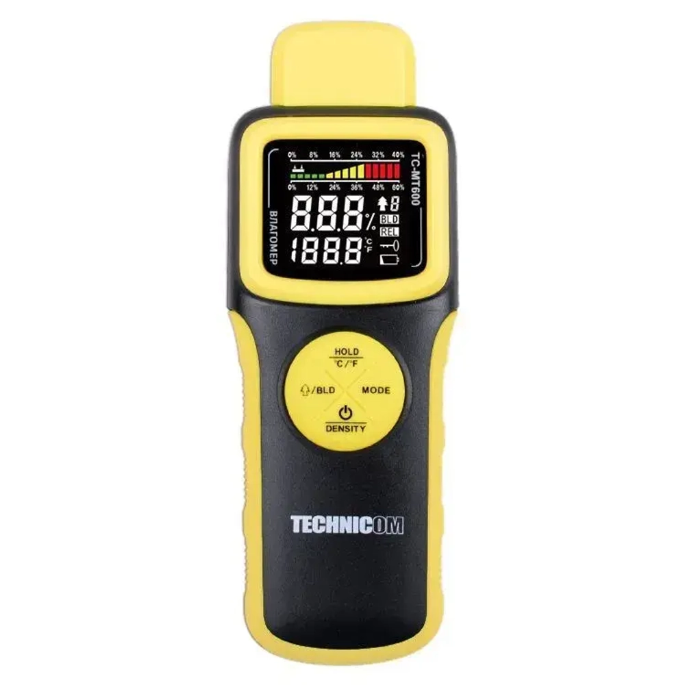 Измеритель влажности древесины бесконтактный TECHNICOM TC-MT600, 1х9В, влажность 0-60%, ЖК дисплей