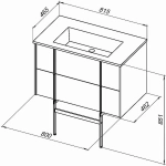 Тумба с раковиной Allen Brau Reality 80 1.32005.PWM папирус матовый