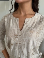 Блузка нарядная трикотажная офисная рукав 3 4