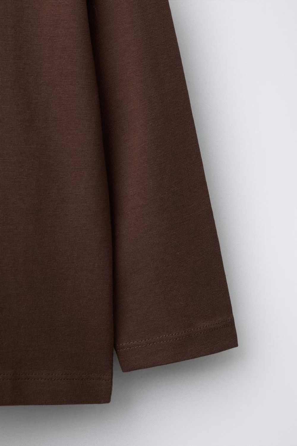 ZARA ОДНОТОННАЯ ФУТБОЛКА MEDIUM WEIGHT, СВЕТЛО-КОРИЧНЕВЫЙ