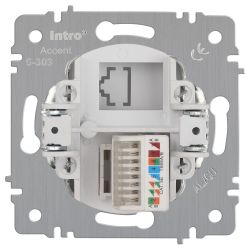 Розетка Intro Accent 6-303-01 информационная RJ45, IP20, СУ, белый