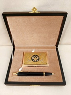 Набор "Гербовый" №20 визитница (Златоуст), ручка