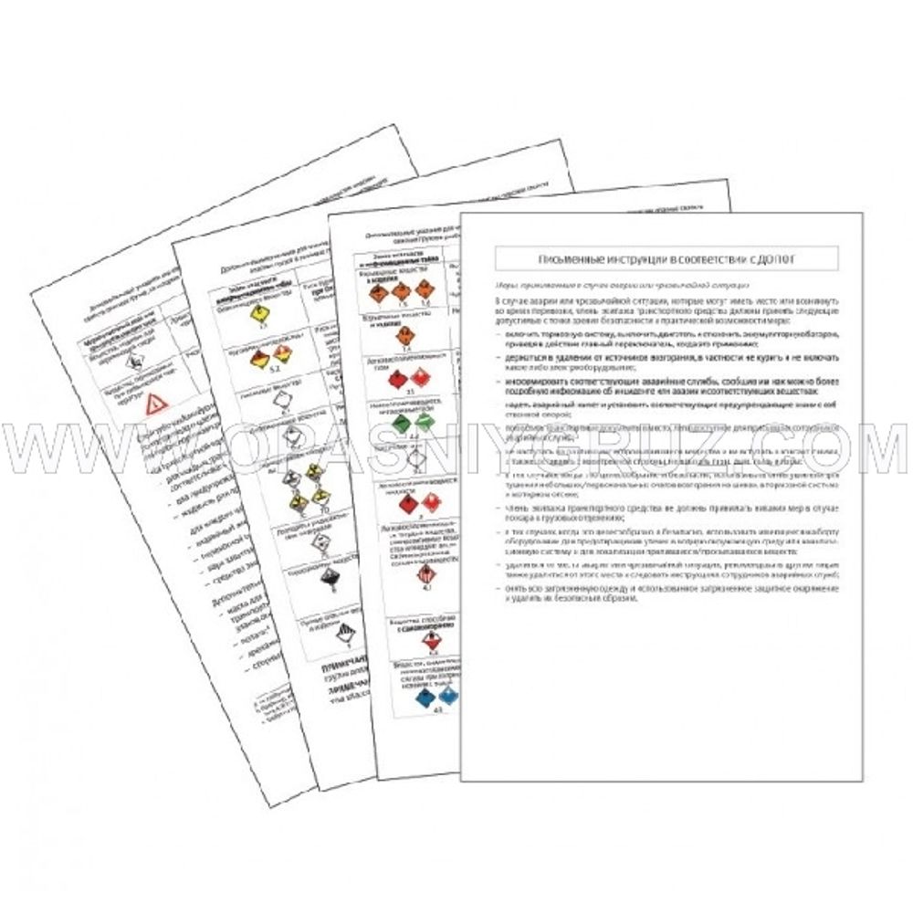 Письменные инструкции по ДОПОГ с информационной карточкой – купить за 250 ₽  | Опасный груз | Оборудование по ДОПОГ