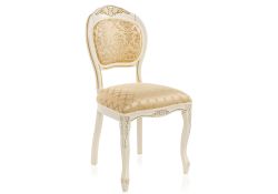 Деревянный стул Лауро слоновая кость с золотой патиной / бежевый тесьма 11
