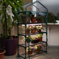 Теплица GREEN APPLE GA-House-4 со светильниками в комплекте 4 яруса 1250х690х300 мм