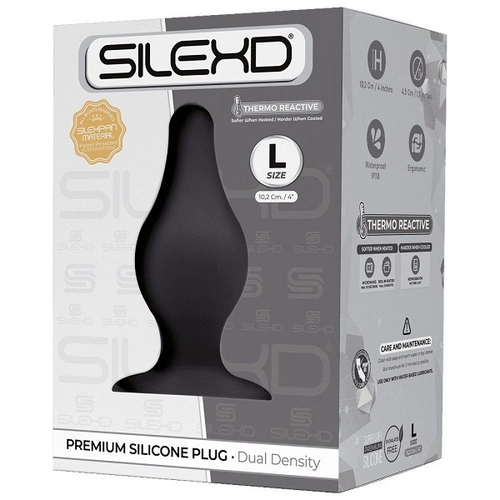 Черная анальная пробка 10,2см SilexD Premium Silicone Plug Size L Model 2