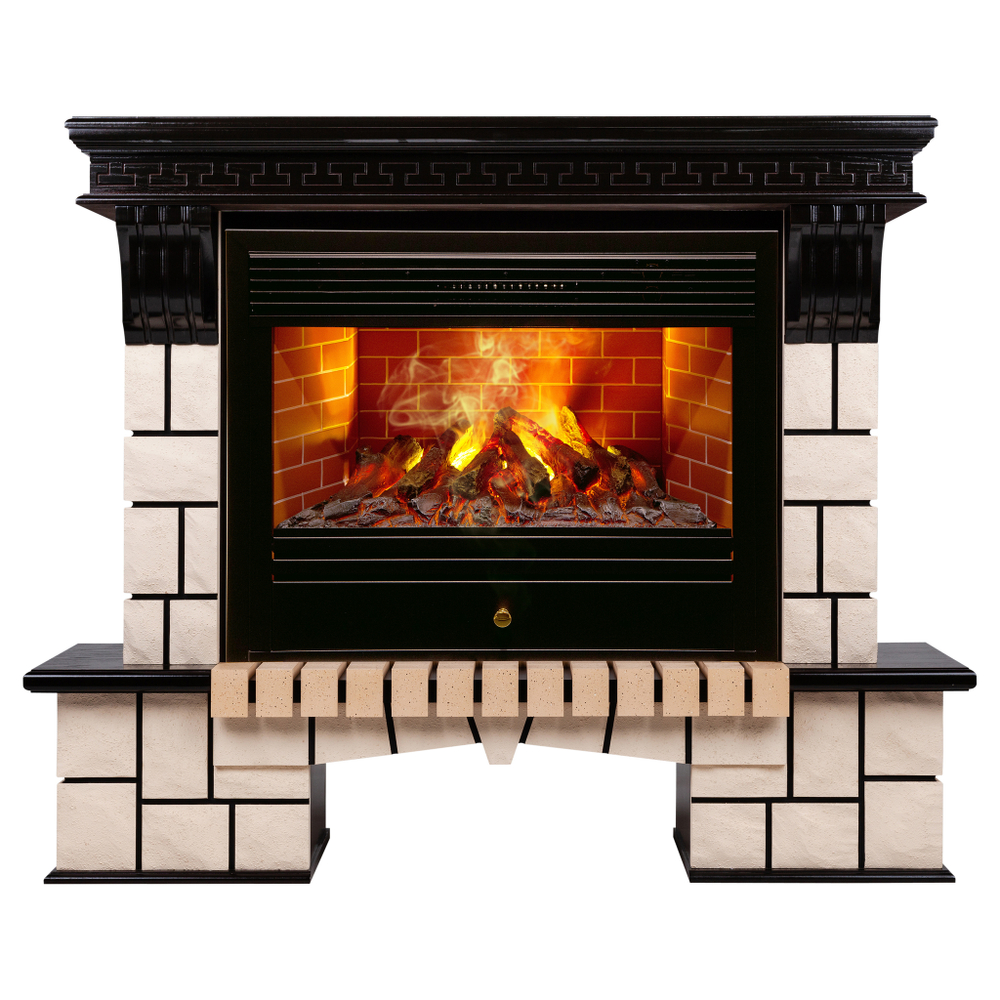 Каминокомплект Real Flame Stone 26 AO с очагом 3D Novara