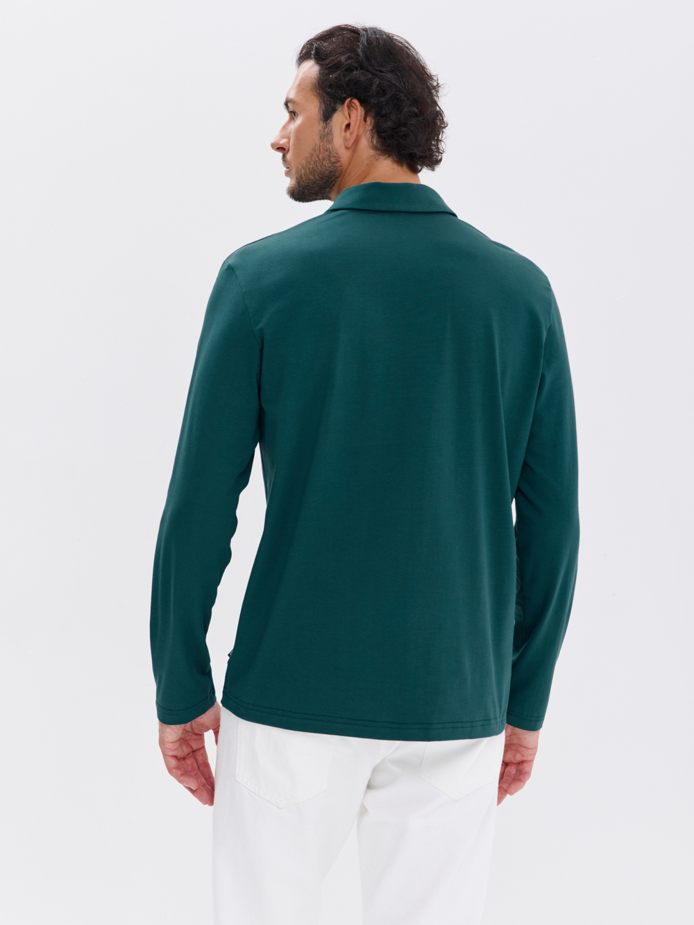 Повседневный базовый лонгслив поло