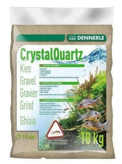 Dennerle Crystal Quartz- Натуральный аквариумный гравий, фракция 1-2 мм, цвет природный белый, 10 кг