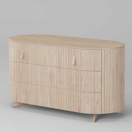 Комод 3 ящика Эклипс (беленый дуб), 126x68x54 см