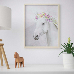 IKEA BILD  (ИКЕА БИЛД)  -  Плакат, единорог с цветами, 40x50 см