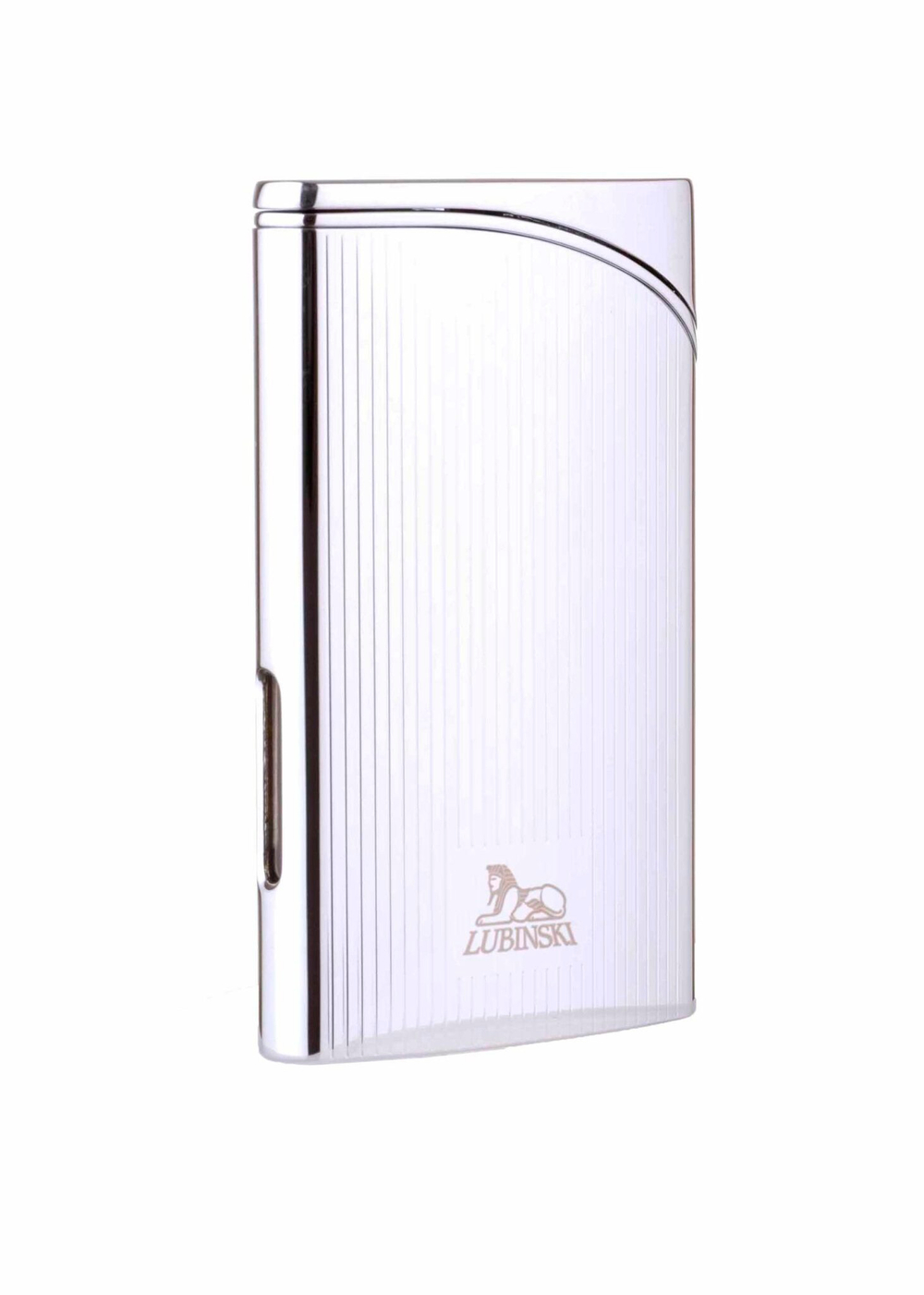 Зажигалка Lubinski "Гаэта", плоская, турбо, серебристая в полоску