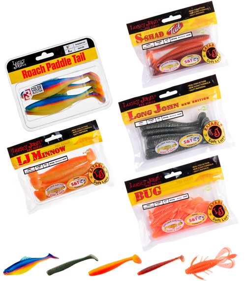 Виброхвосты съедобные LJ Pro Series 07 SET, 5упак. набор