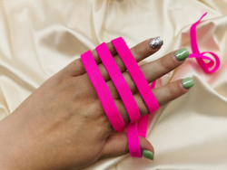 Бретелечная резинка, матовая, 10мм, неоново-розовый, Китай, (Арт: BR640/10-3578), м