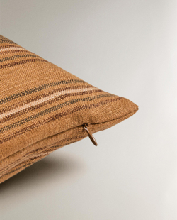 Zara Home наволочка декоративная из льна, песочный, в полоску, 40x60 см