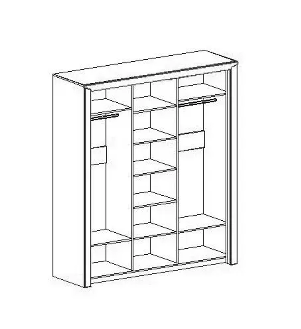 Шкаф 3 дв. с раздвижными дверями "Соренто" спальня
